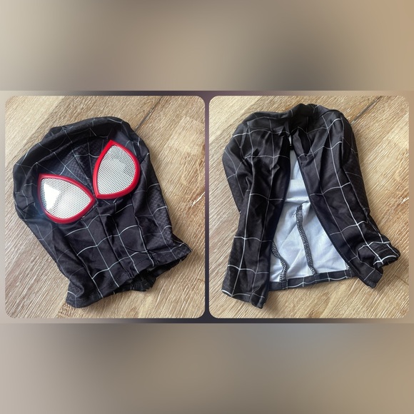 NEW Kids Miles Morales Black and Red Spider Man Full Costume Suit and Mask S-XL - Picture 10 of 16